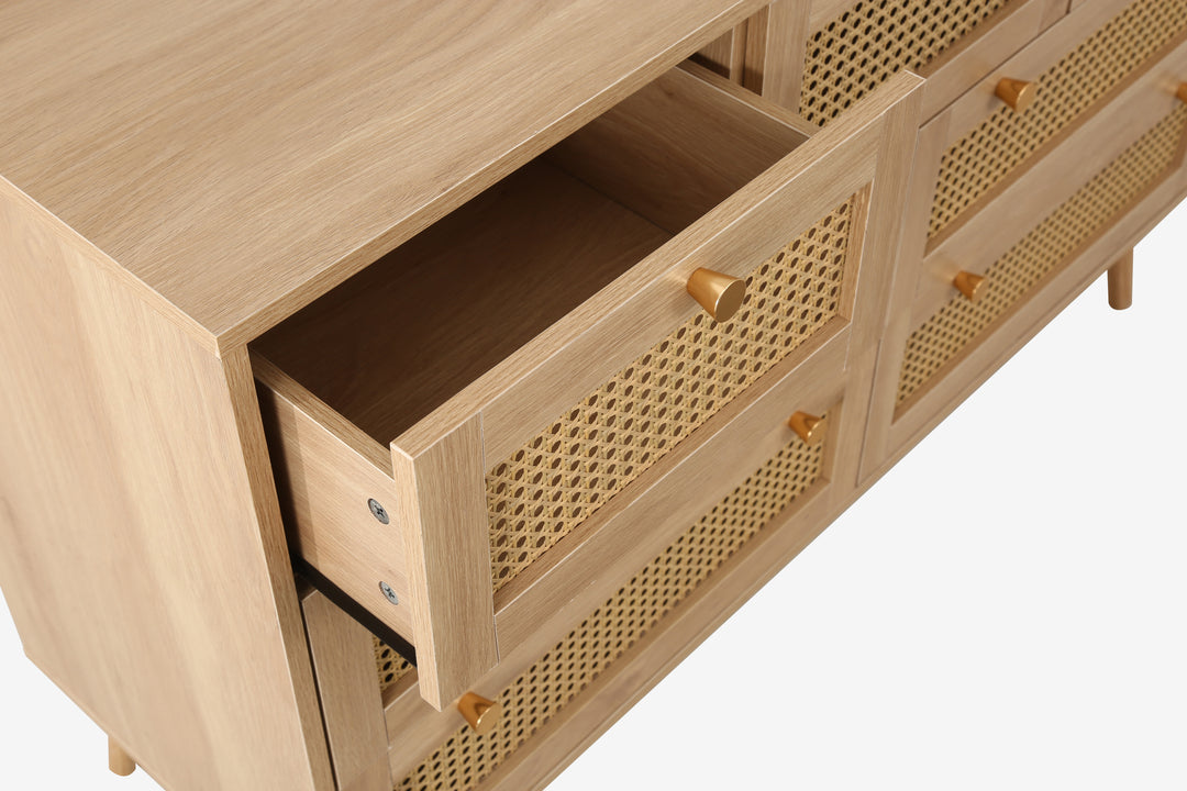 Croxley 7 Drawer Rattan Chest Stylish Storage for Home Decor