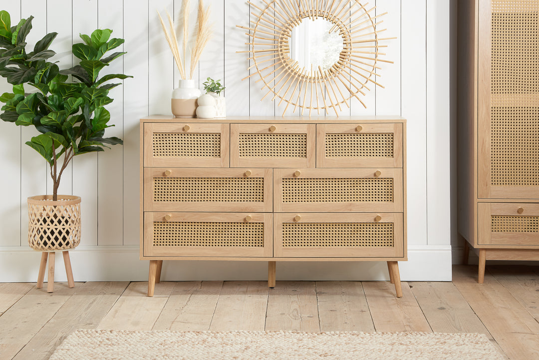 Croxley 7 Drawer Rattan Chest Stylish Storage for Home Decor