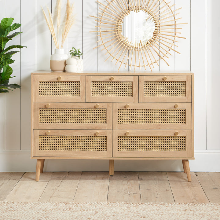 Croxley 7 Drawer Rattan Chest Stylish Storage for Home Decor