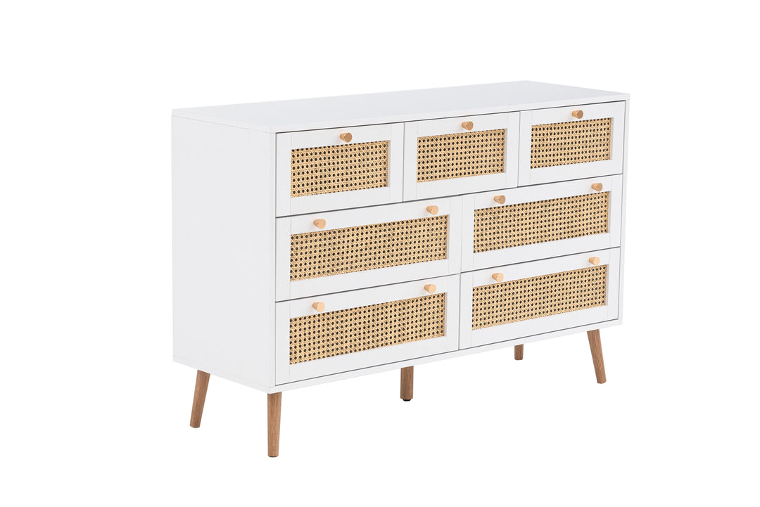 Croxley 7 Drawer Rattan Chest Stylish Storage for Home Decor