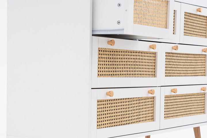 Croxley 7 Drawer Rattan Chest Stylish Storage for Home Decor