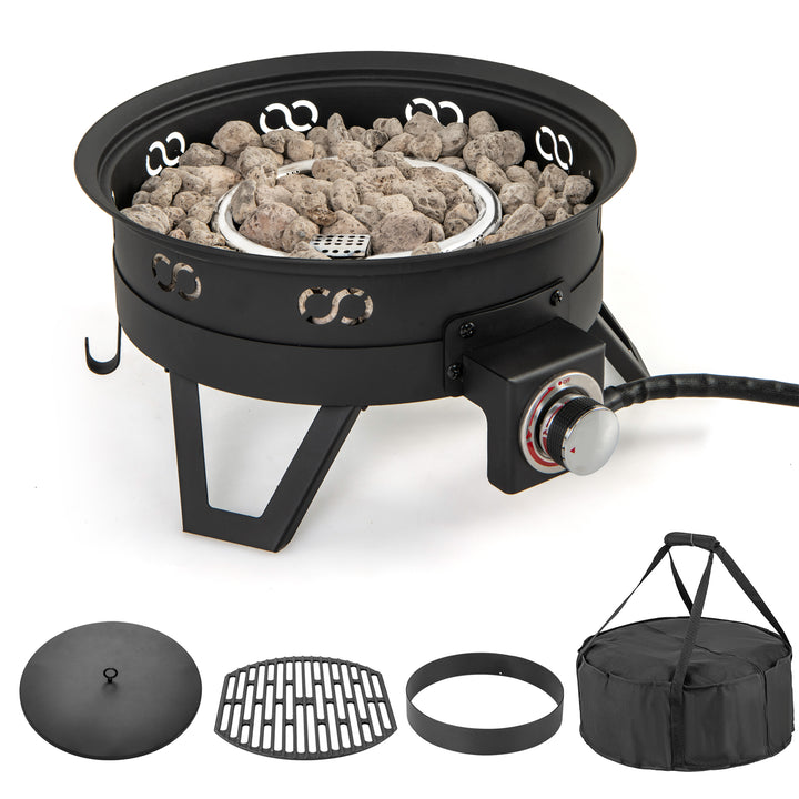 Camping 44cm 58000 BTU Propane Firepit Portable Gas Fire Pit - TidySpaces