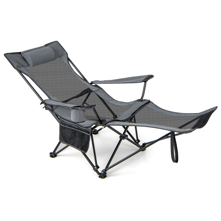 Camping Lounge Chair with Detachable Footrest - TidySpaces