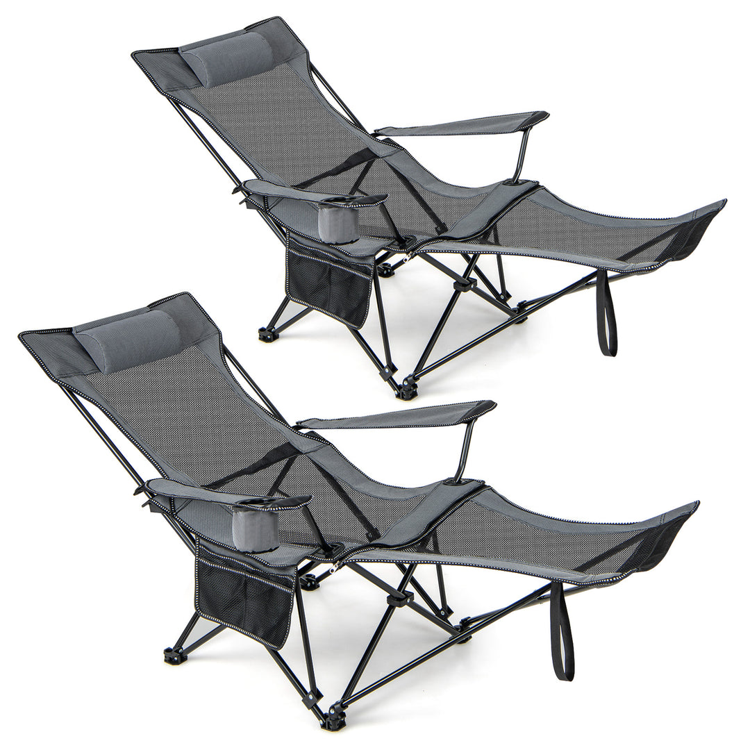 Camping Lounge Chair with Detachable Footrest - TidySpaces