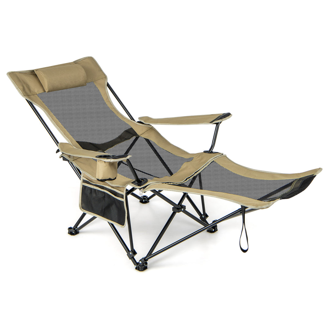 Camping Lounge Chair with Detachable Footrest - TidySpaces