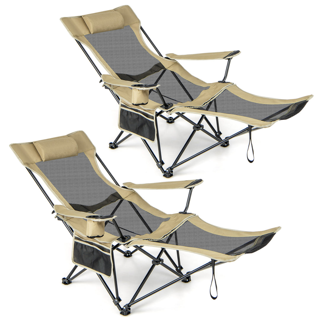 Camping Lounge Chair with Detachable Footrest - TidySpaces