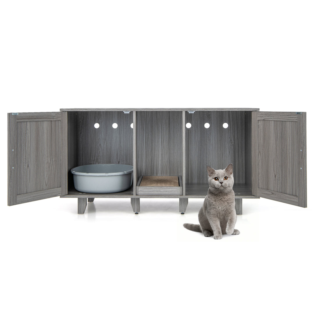 Cat Litter Box Enclosure with Scratching Board