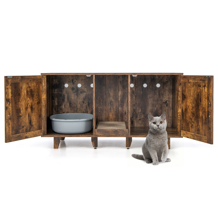 Cat Litter Box Enclosure with Scratching Board