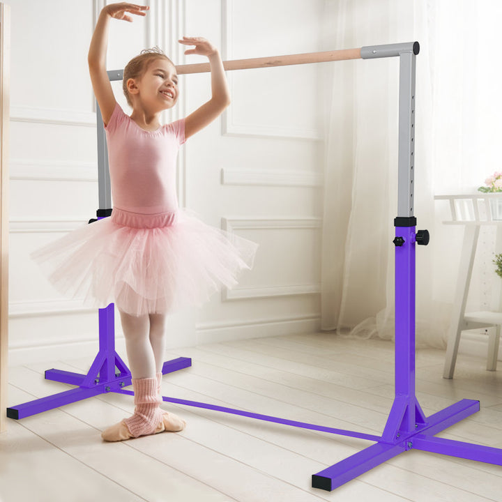 Children's Height Adjustable Gymnastics Training Bar, 90-150cm-Purple