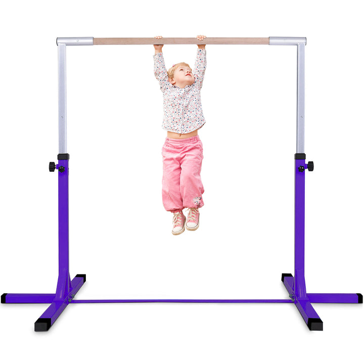 Children's Height Adjustable Gymnastics Training Bar, 90-150cm-Purple