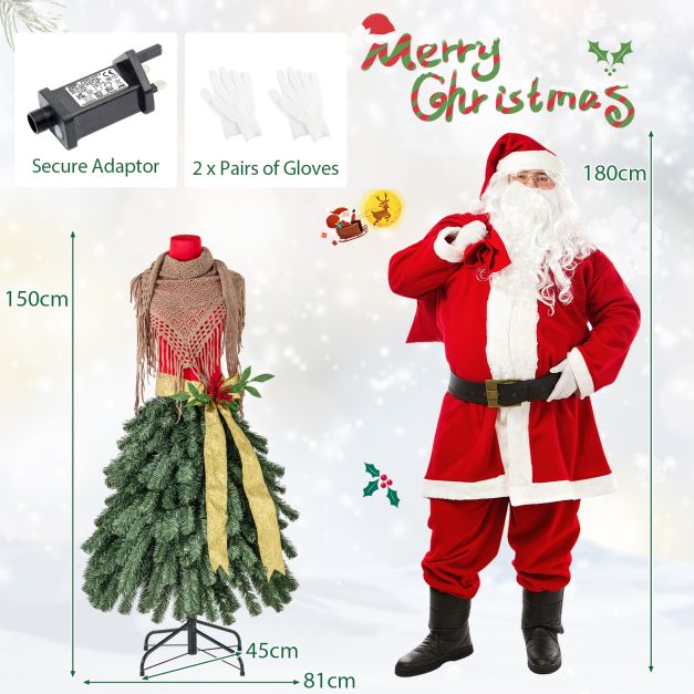 150 CM Artificial Mannequin Dress Form Chrismas Tree with 248 Branch Tips