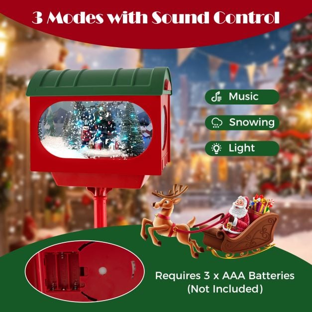 Christmas Sound-activated 150 cm Street Light with Colourful Lights-Red