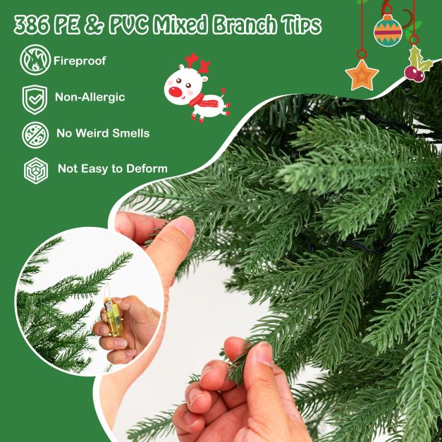 Pre-Lit Christmas Tree with LED Lights and 8 Lighting Modes