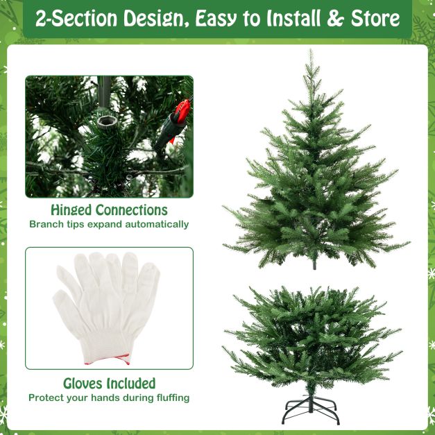 Pre-Lit Christmas Tree with LED Lights and 8 Lighting Modes