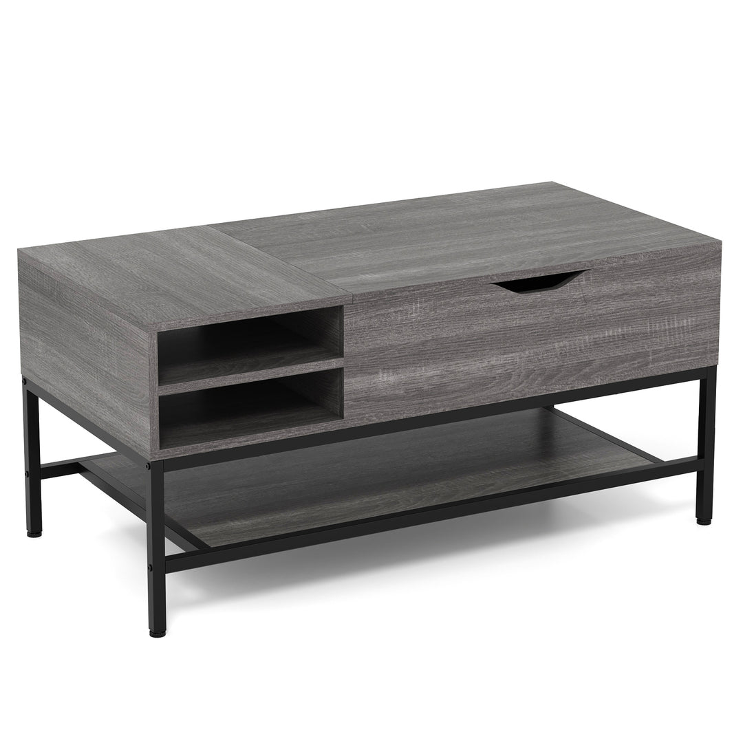 Lift Top Coffee Table with Hidden Compartment and Removable Shelf