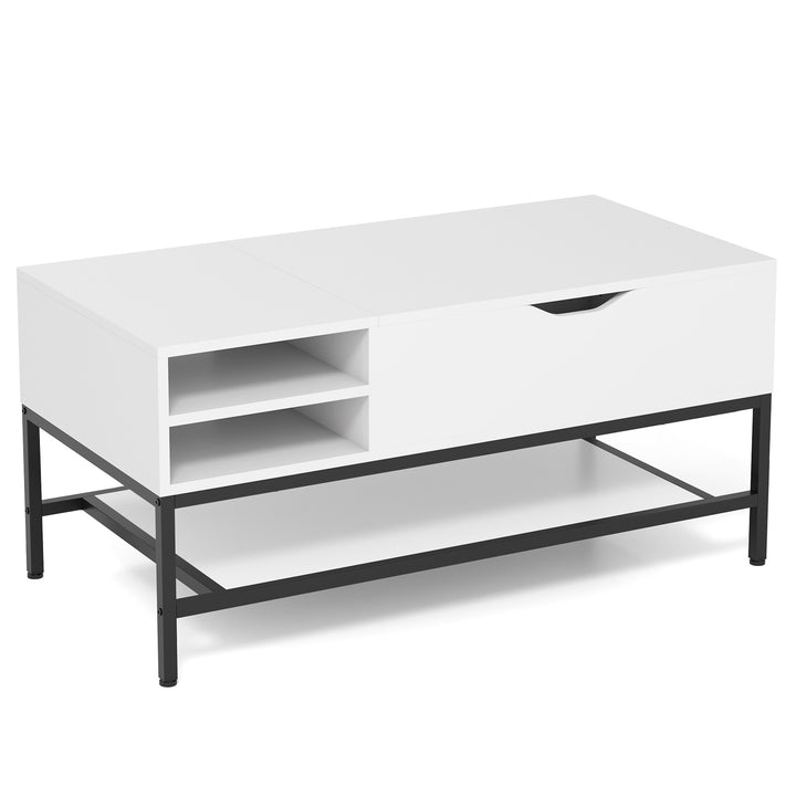 Lift Top Coffee Table with Hidden Compartment and Removable Shelf