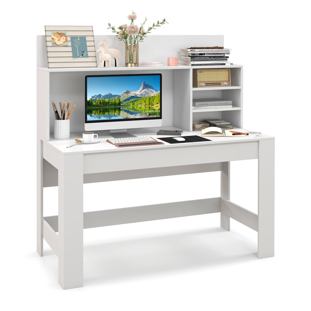 Home Office Computer Desk with Bookshelf - TidySpaces