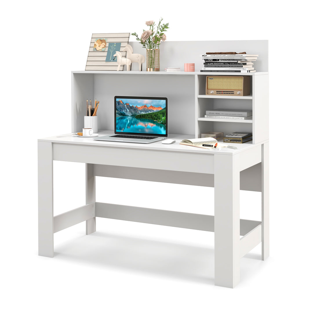 Home Office Computer Desk with Bookshelf - TidySpaces