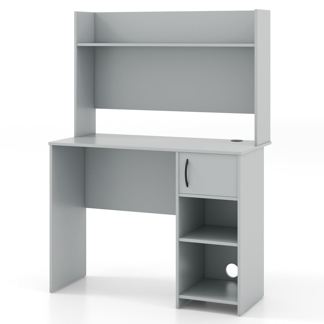 Computer Desk with Hutch and 2 Open Shelves - TidySpaces