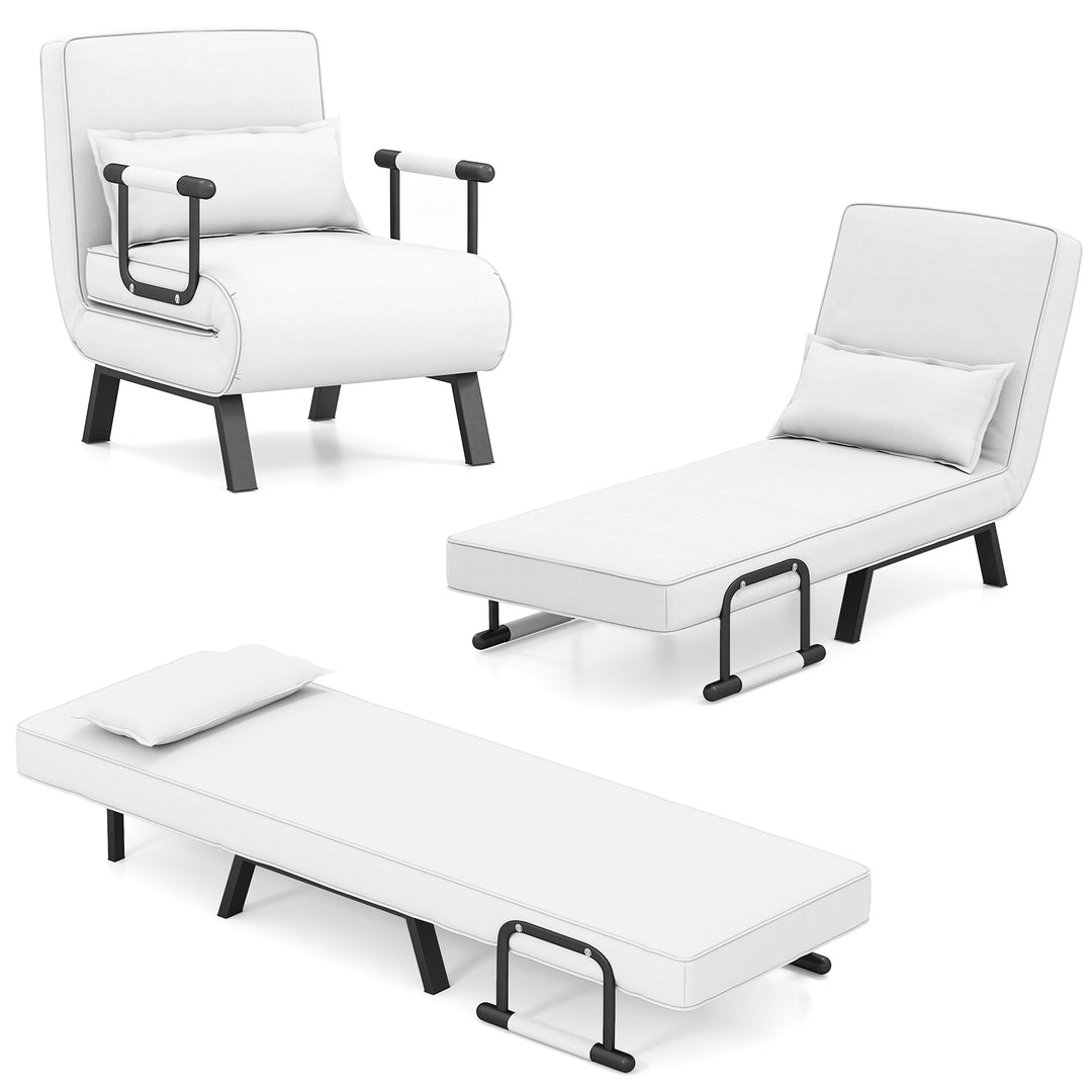 Convertible Sofa Bed 4 in 1 with 6 Position Adjustable Backrest