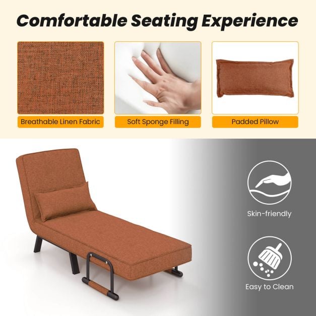 Convertible Sofa Bed 4 in 1 with 6 Position Adjustable Backrest