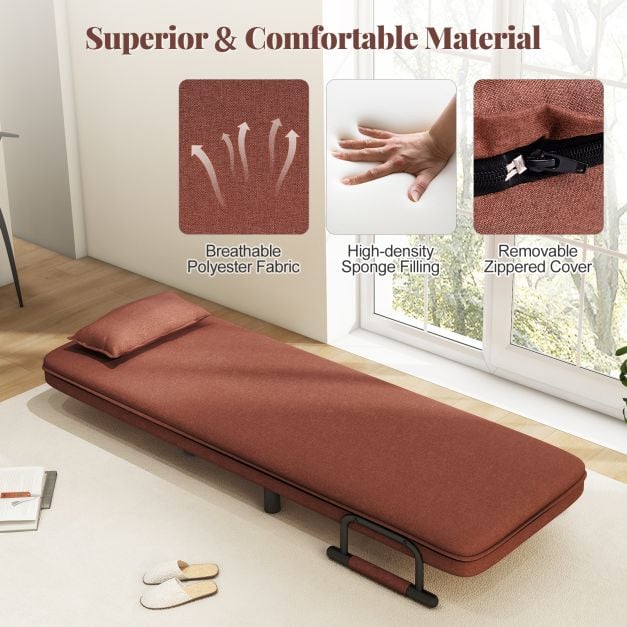 3-in-1 Convertible Sofa Bed with 5-Position Adjustable Backrest for Versatile Comfort