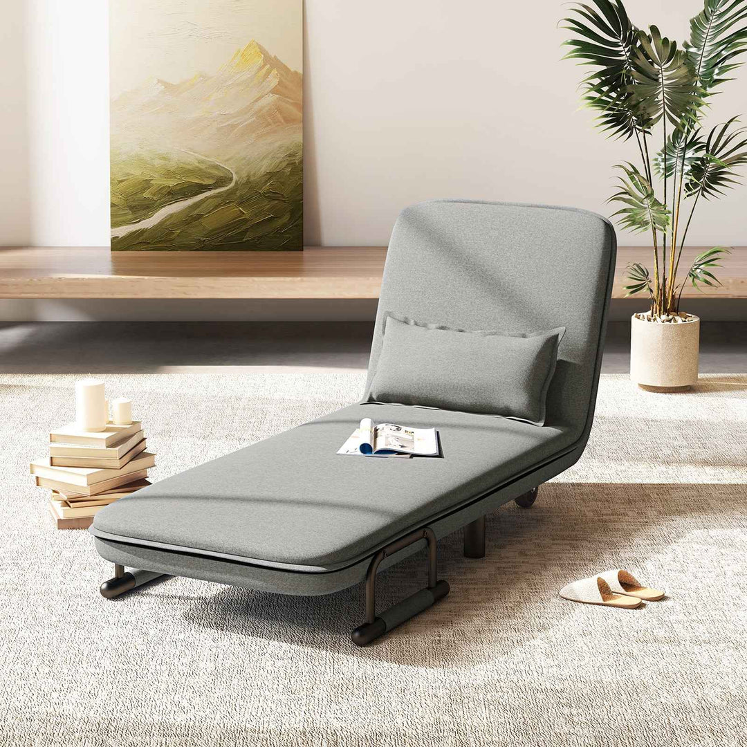 3-in-1 Convertible Sofa Bed with 5-Position Adjustable Backrest for Versatile Comfort