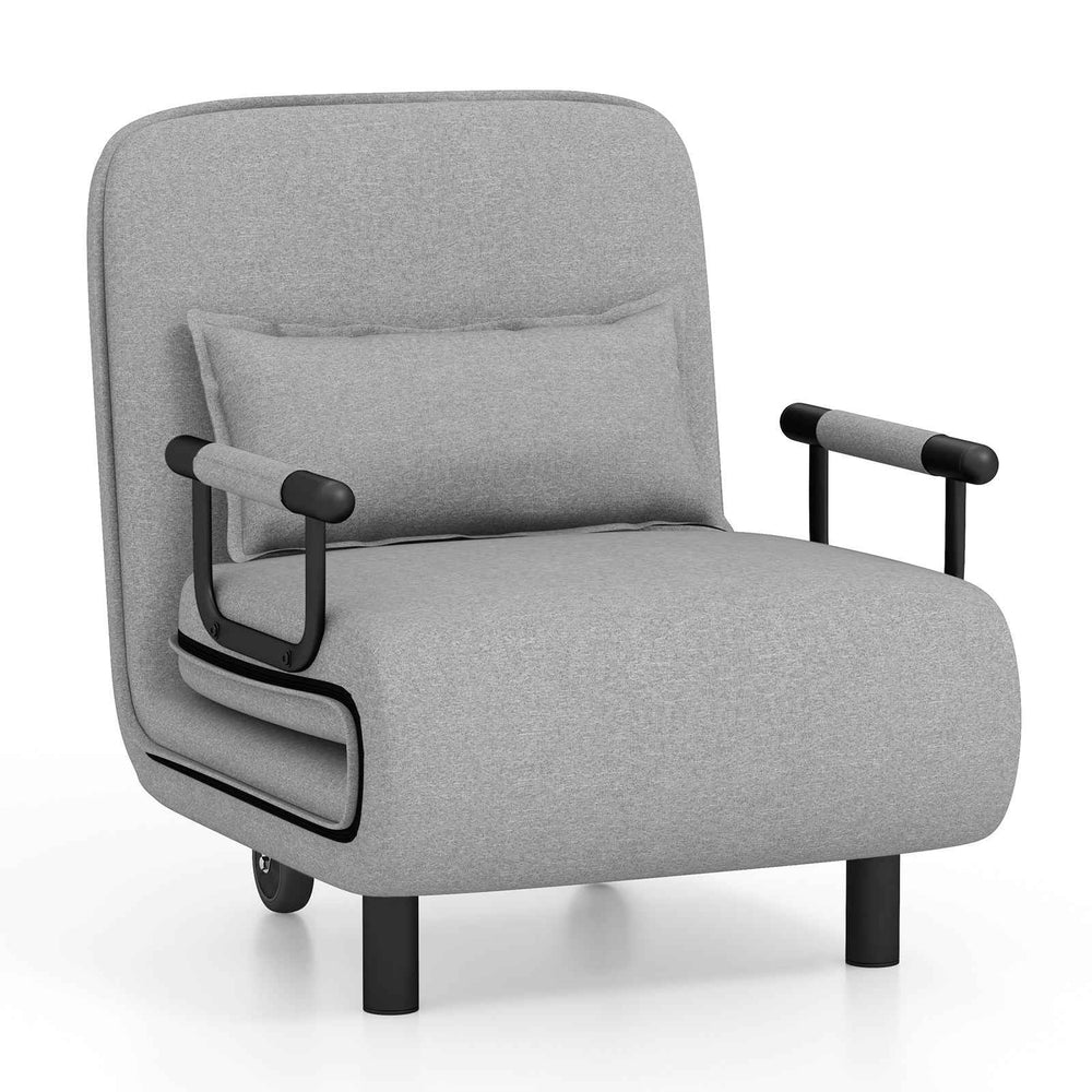 3-in-1 Convertible Sofa Bed with 5-Position Adjustable Backrest for Versatile Comfort