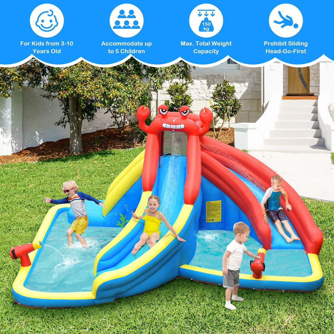 Crab Themed Water Slide Bounce House with Climbing Wall without Blower