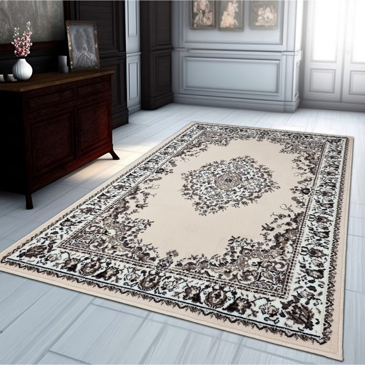 Traditional Rug Ivory Cream Vintage Classic Design Ivory Cream - TidySpaces