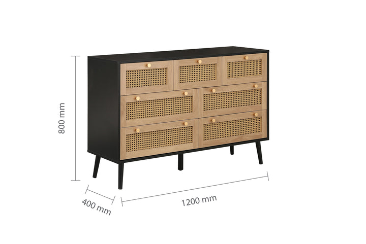 Croxley 7 Drawer Rattan Chest Stylish Storage for Home Decor
