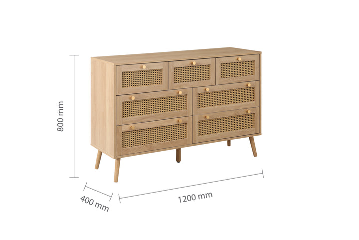 Croxley 7 Drawer Rattan Chest Stylish Storage for Home Decor
