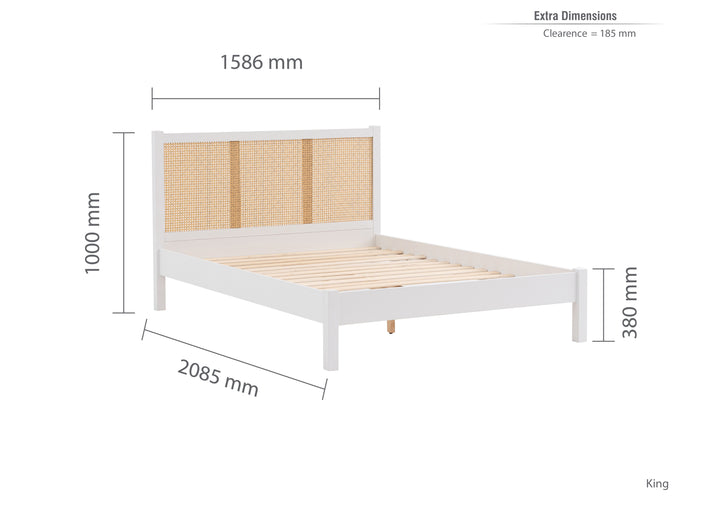 Croxley Rattan Bed with Ornate Headboard for Stylish Home Decor
