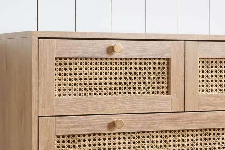 Croxley 7 Drawer Rattan Chest Stylish Storage for Home Decor