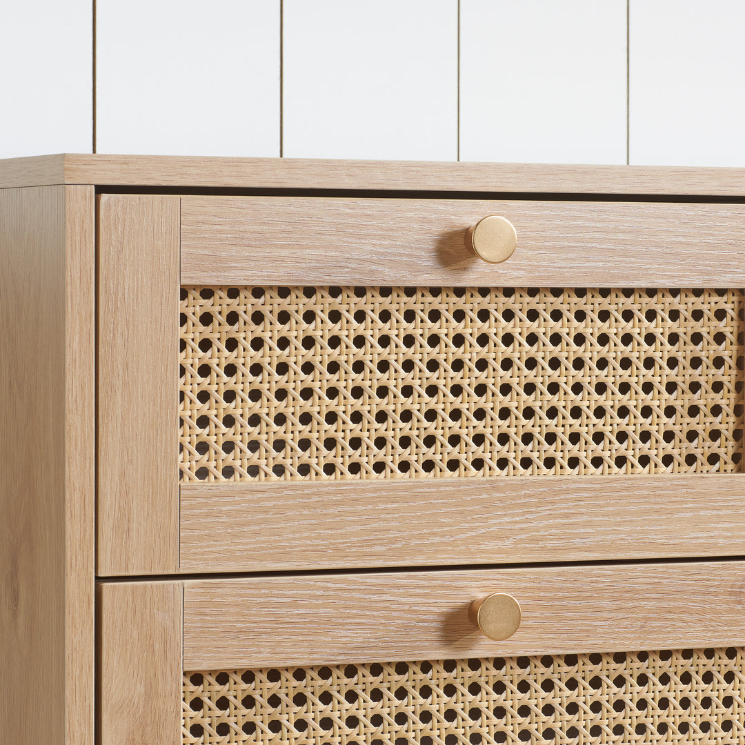 Croxley 5 Drawer Rattan Chest Stylish Storage for Modern Homes