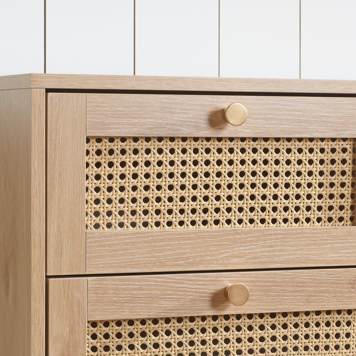Croxley 5 Drawer Rattan Chest Stylish Storage for Modern Homes