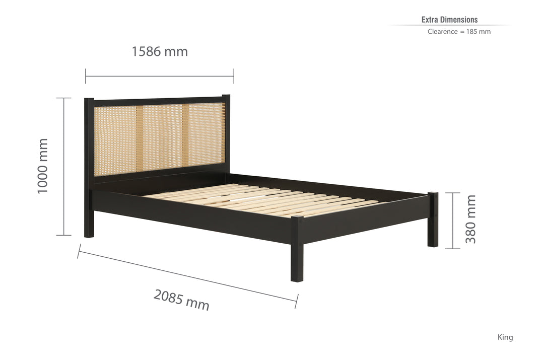 Croxley Rattan Bed with Ornate Headboard for Stylish Home Decor