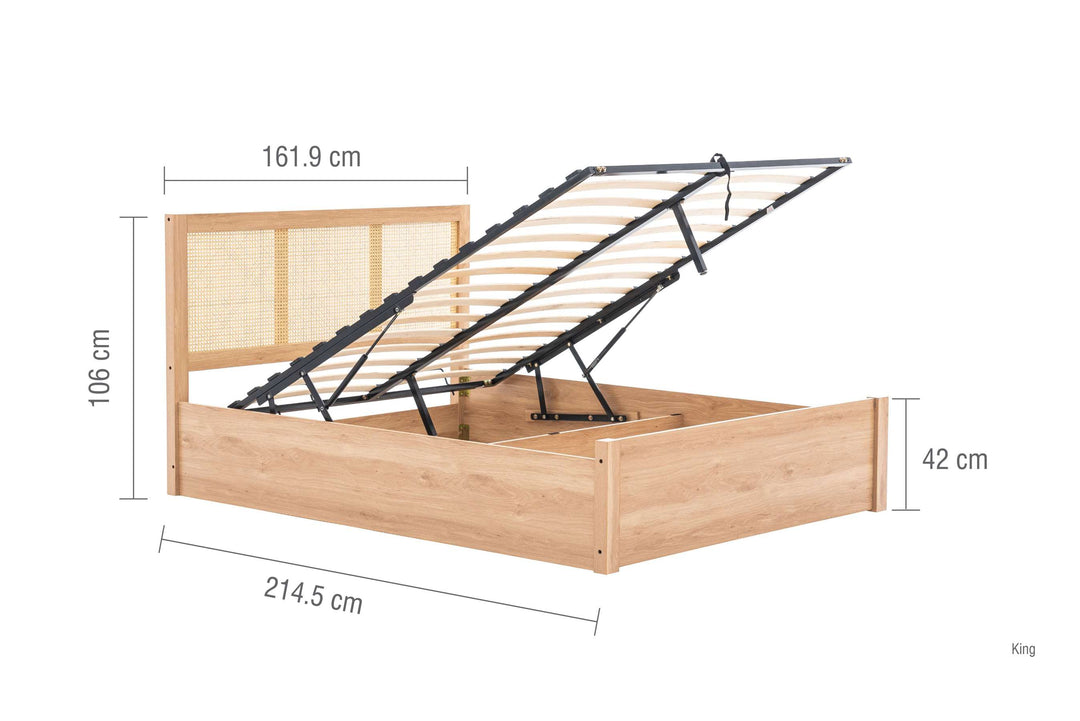 Croxley Rattan Ottoman Bed with Ornate Headboard for Stylish Interiors