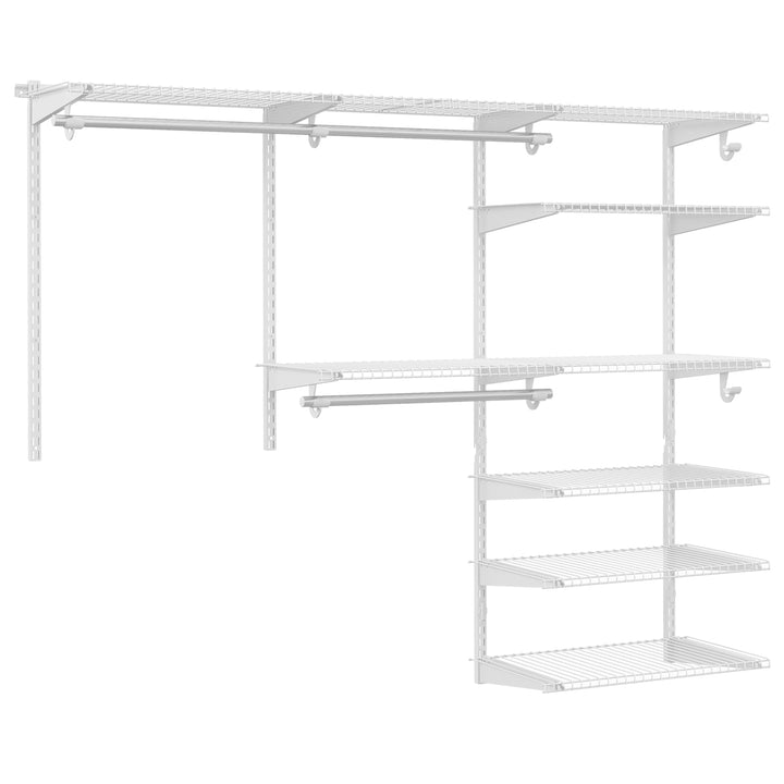 Custom Closet Organizer System Kit with Shelves White - TidySpaces