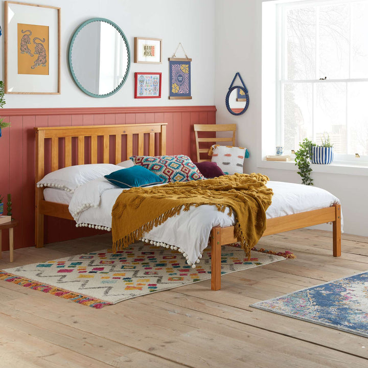 Denver Shaker Style Bed with Solid Pine Frame and Slatted Base for Firm Support