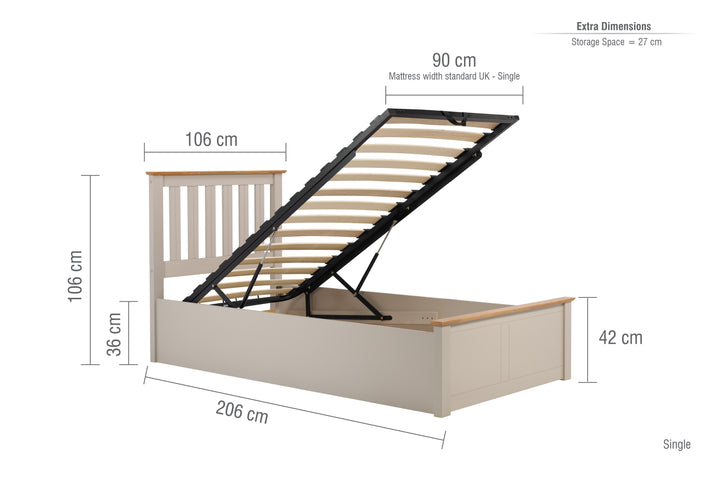 Phoenix Wooden Ottoman Bed with Ample Storage in Multiple Finishes