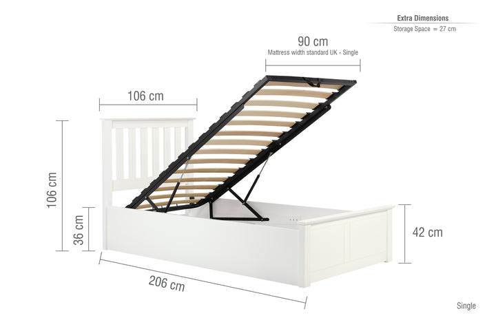 Phoenix Wooden Ottoman Bed with Ample Storage in Multiple Finishes