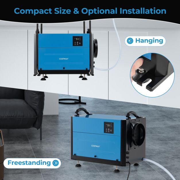 50/70L/Day Crawl Space Dehumidifier with 3 Modes and 24H Timer for Efficient Moisture Control