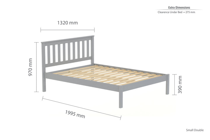 Denver Shaker Style Bed with Solid Pine Frame and Slatted Base for Firm Support