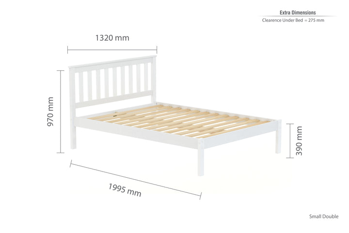 Denver Shaker Style Bed with Solid Pine Frame and Slatted Base for Firm Support