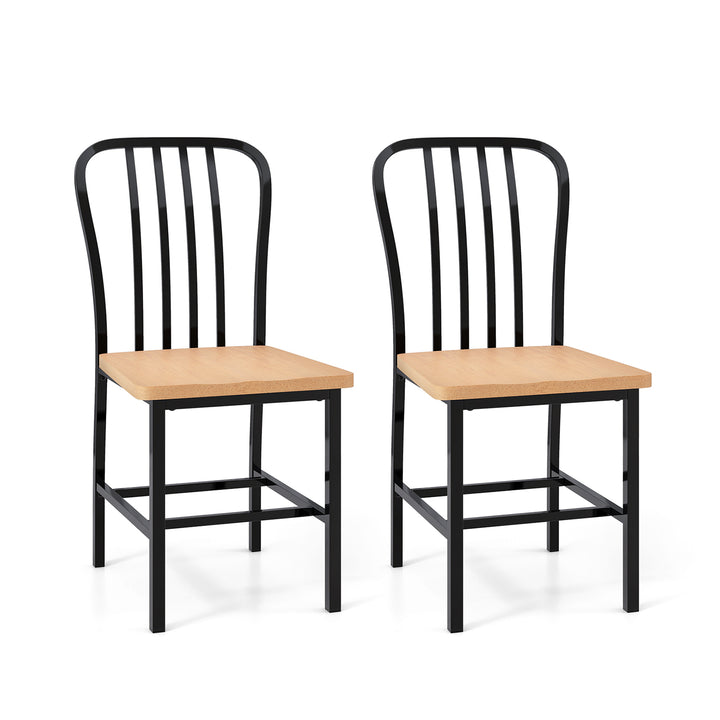 Kitchen Dining Chair Set of 2 with Ergonomic Seat and Footrest