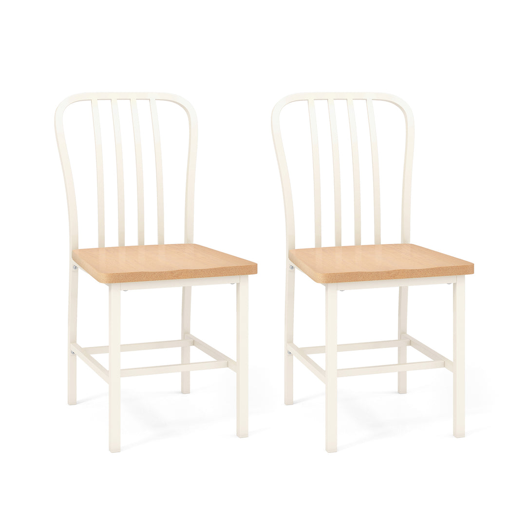 Kitchen Dining Chair Set of 2 with Ergonomic Seat and Footrest