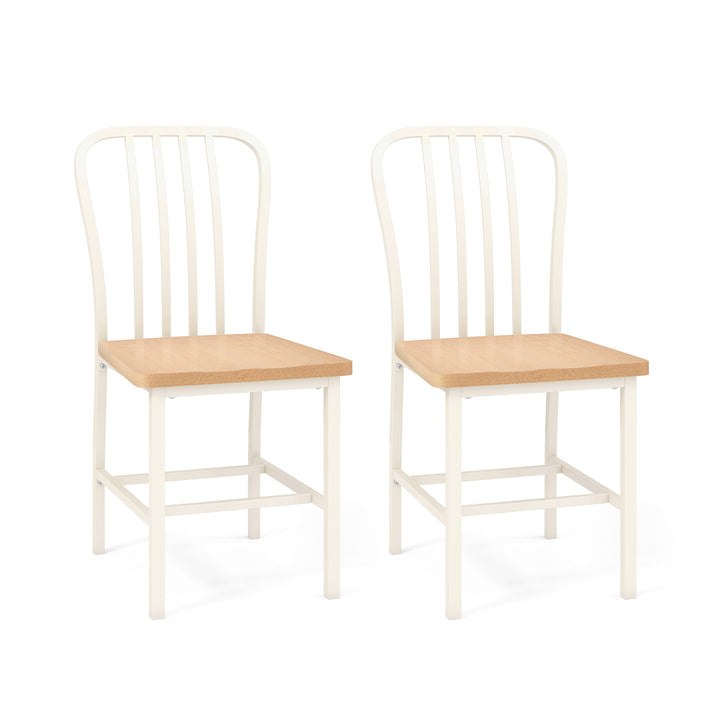 Kitchen Dining Chair Set of 2 with Ergonomic Seat and Footrest