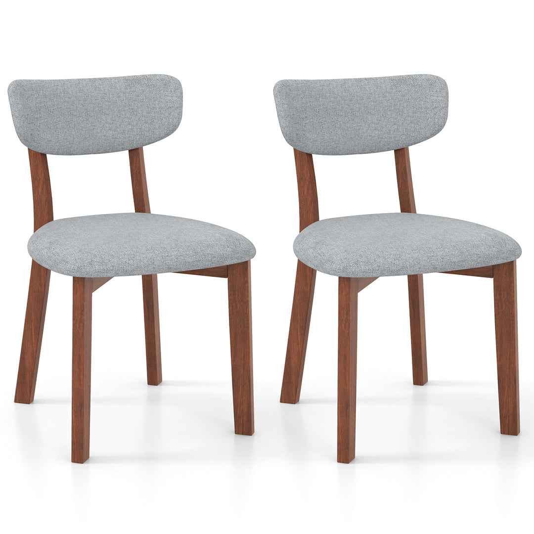 Upholstered Mid Back Chairs with Solid Rubber Wood Frame