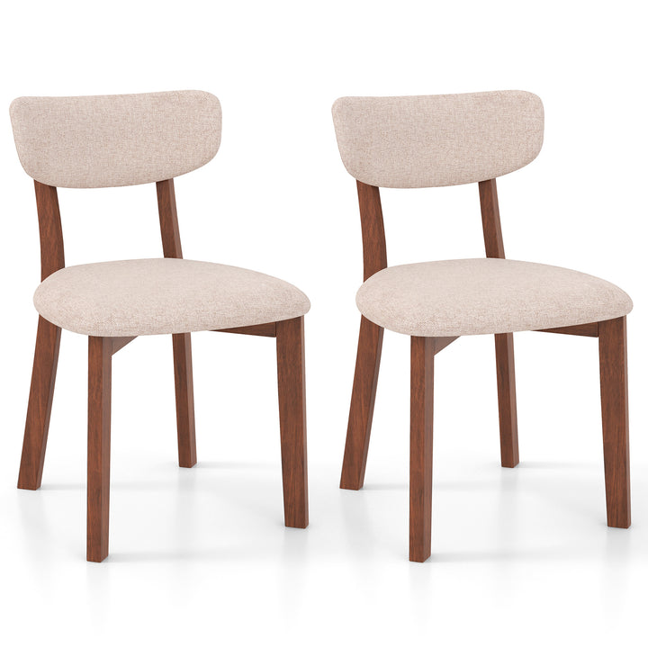 Upholstered Mid Back Chairs with Solid Rubber Wood Frame